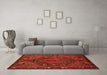 Machine Washable Persian Orange Traditional Area Rugs in a Living Room, wshtr107org