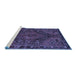 Sideview of Machine Washable Persian Blue Traditional Rug, wshtr107blu