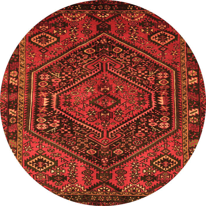 Square Persian Orange Traditional Rug, tr107org
