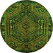 Machine Washable Persian Green Traditional Area Rugs, wshtr107grn