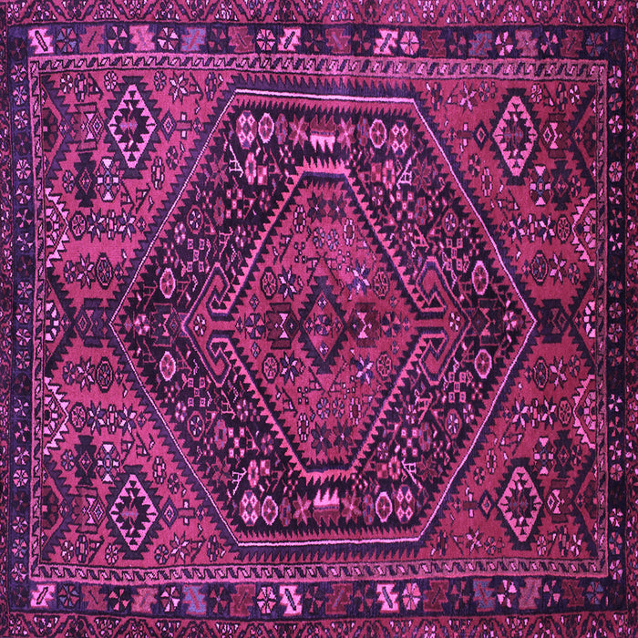 Square Machine Washable Persian Purple Traditional Area Rugs, wshtr107pur