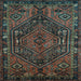 Square Persian Light Blue Traditional Rug, tr107lblu