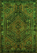 Serging Thickness of Machine Washable Persian Green Traditional Area Rugs, wshtr107grn