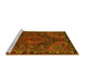 Sideview of Machine Washable Persian Yellow Traditional Rug, wshtr107yw