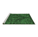 Sideview of Machine Washable Persian Emerald Green Traditional Area Rugs, wshtr107emgrn