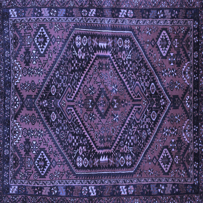 Square Machine Washable Persian Blue Traditional Rug, wshtr107blu