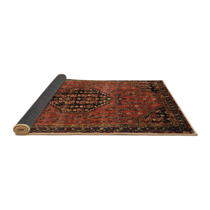 Sideview of Traditional Saffron Red Persian Rug, tr108