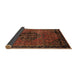 Sideview of Traditional Saffron Red Persian Rug, tr108