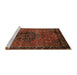 Sideview of Machine Washable Traditional Saffron Red Rug, wshtr108