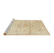 Sideview of Machine Washable Traditional Gold Rug, wshtr1080