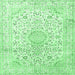 Square Medallion Emerald Green Traditional Rug, tr1080emgrn