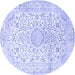 Round Medallion Blue Traditional Rug, tr1080blu