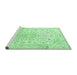 Sideview of Machine Washable Medallion Emerald Green Traditional Area Rugs, wshtr1080emgrn