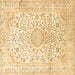 Square Medallion Brown Traditional Rug, tr1080brn