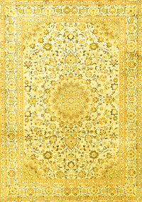 Medallion Yellow Traditional Rug, tr1080yw