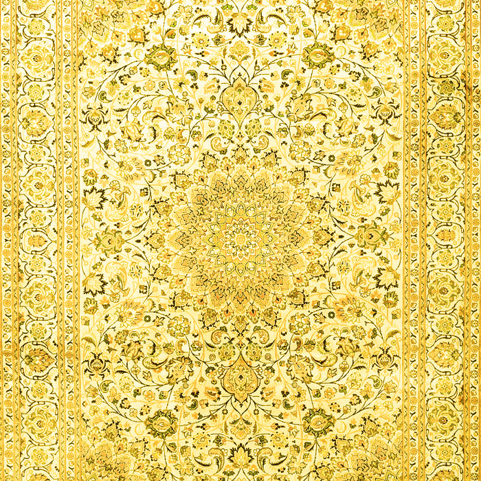 Medallion Yellow Traditional Rug, tr1080yw