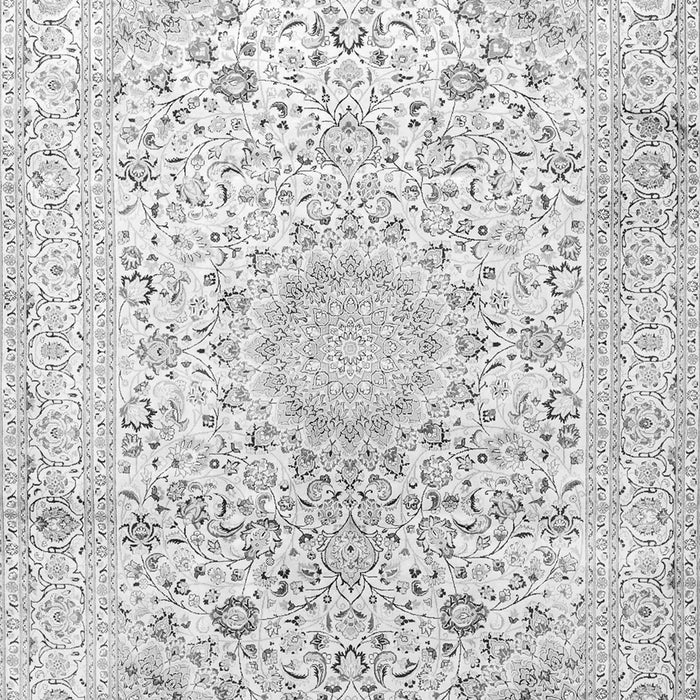 Serging Thickness of Machine Washable Medallion Gray Traditional Rug, wshtr1080gry