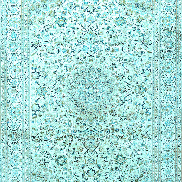 Medallion Light Blue Traditional Rug, tr1080lblu