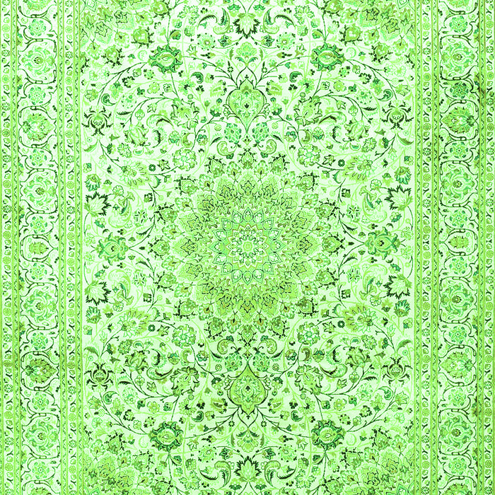 Serging Thickness of Machine Washable Medallion Green Traditional Area Rugs, wshtr1080grn