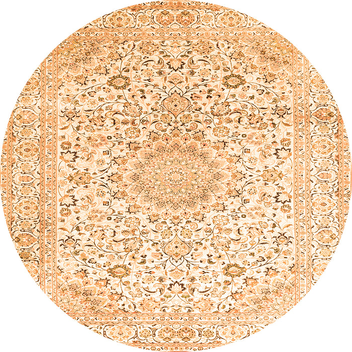Machine Washable Medallion Orange Traditional Area Rugs, wshtr1080org