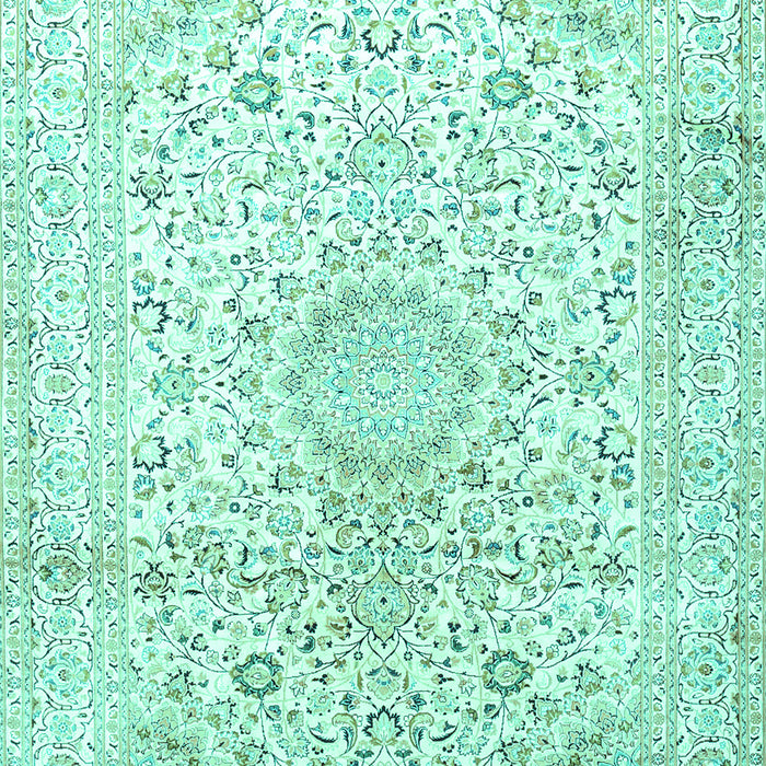Medallion Turquoise Traditional Rug, tr1080turq