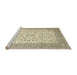 Sideview of Machine Washable Traditional Dark Almond Brown Rug, wshtr1081