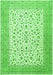 Serging Thickness of Machine Washable Persian Green Traditional Area Rugs, wshtr1081grn