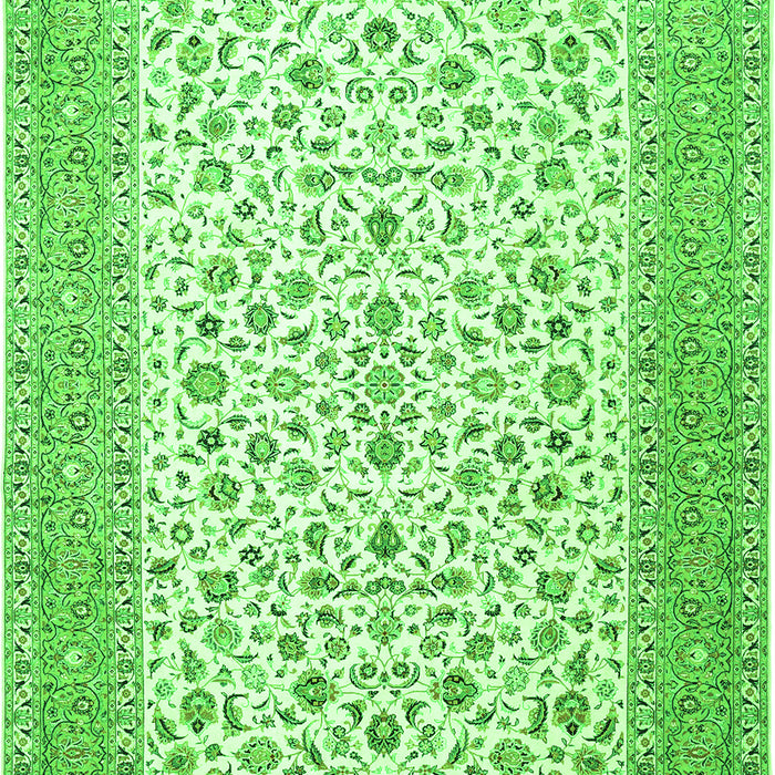 Serging Thickness of Machine Washable Persian Green Traditional Area Rugs, wshtr1081grn