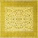 Square Persian Yellow Traditional Rug, tr1081yw