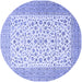 Round Persian Blue Traditional Rug, tr1081blu