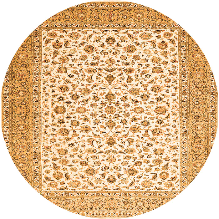 Square Persian Orange Traditional Rug, tr1081org