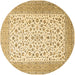 Round Machine Washable Persian Brown Traditional Rug, wshtr1081brn