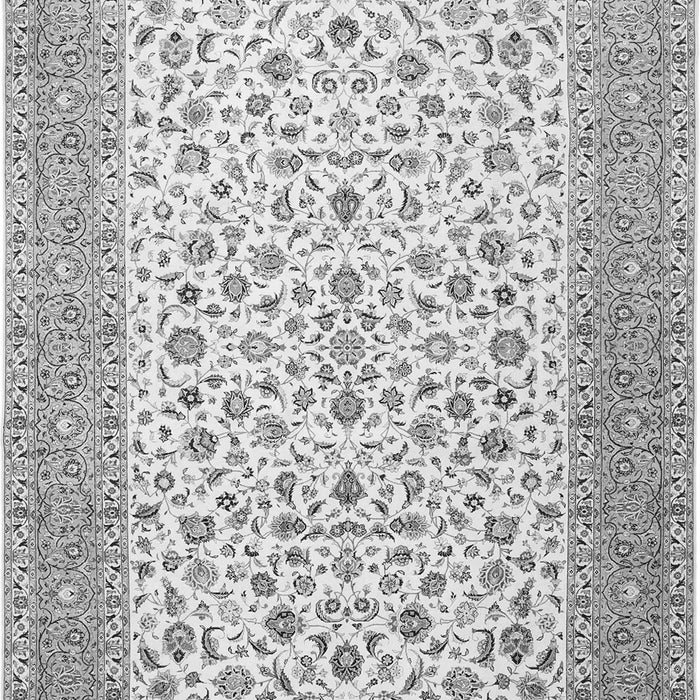 Serging Thickness of Machine Washable Persian Gray Traditional Rug, wshtr1081gry