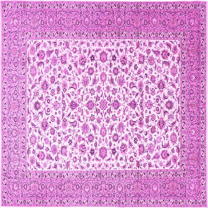 Square Machine Washable Persian Pink Traditional Rug, wshtr1081pnk