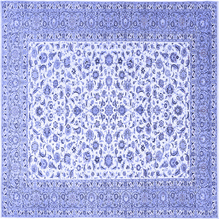 Square Machine Washable Persian Blue Traditional Rug, wshtr1081blu