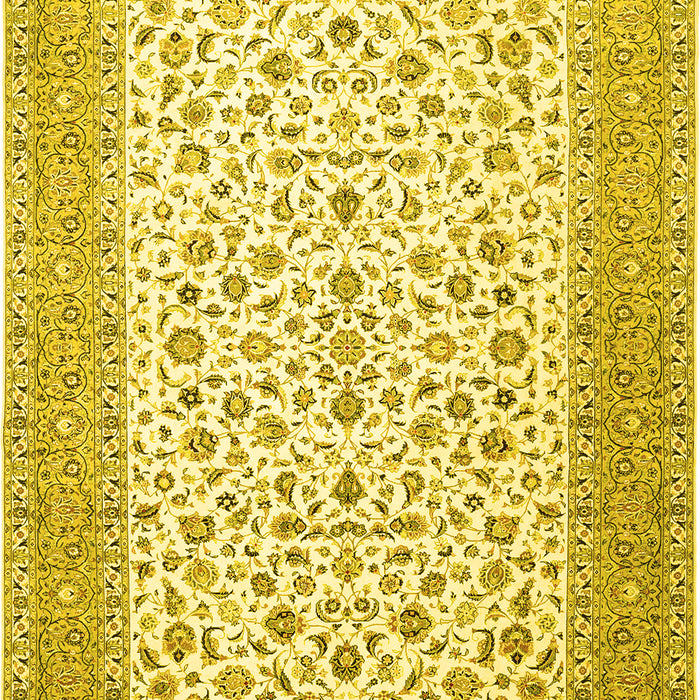 Machine Washable Persian Yellow Traditional Rug, wshtr1081yw