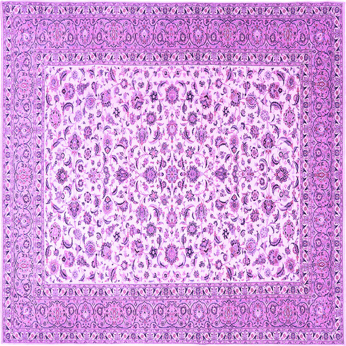 Square Machine Washable Persian Purple Traditional Area Rugs, wshtr1081pur