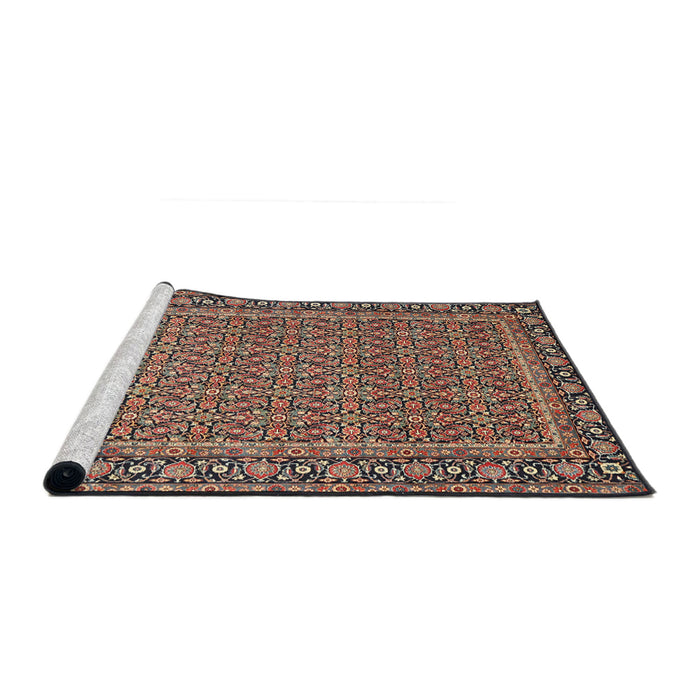 Sideview of Machine Washable Traditional Camel Brown Rug, wshtr1082