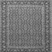 Round Machine Washable Persian Gray Traditional Rug, wshtr1082gry