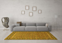 Machine Washable Persian Yellow Traditional Rug, wshtr1082yw