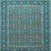 Square Machine Washable Persian Light Blue Traditional Rug, wshtr1082lblu