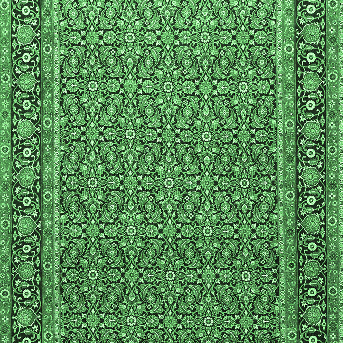 Machine Washable Persian Emerald Green Traditional Area Rugs, wshtr1082emgrn