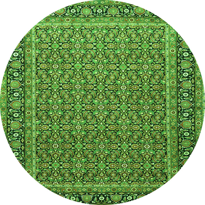 Square Persian Green Traditional Rug, tr1082grn