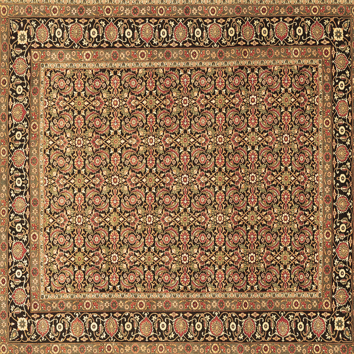 Square Persian Brown Traditional Rug, tr1082brn