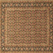 Square Persian Brown Traditional Rug, tr1082brn