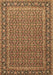 Machine Washable Persian Brown Traditional Rug, wshtr1082brn