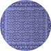 Round Persian Blue Traditional Rug, tr1082blu