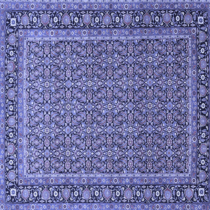 Square Machine Washable Persian Blue Traditional Rug, wshtr1082blu