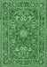 Medallion Emerald Green Traditional Rug, tr1083emgrn