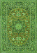 Medallion Green Traditional Rug, tr1083grn